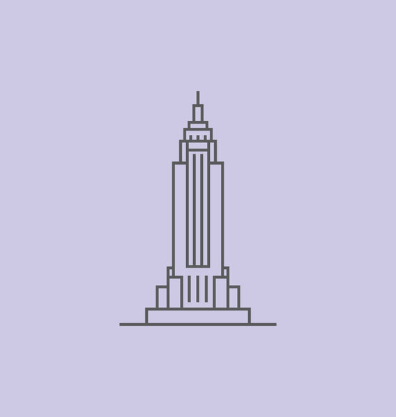 Empire State Building Colored Vector Illustration
