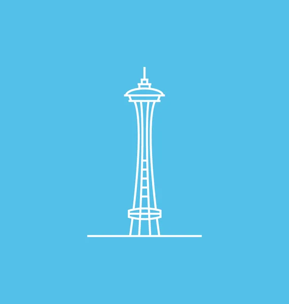 Space Needle Solid Vector Illustration — Stock Vector