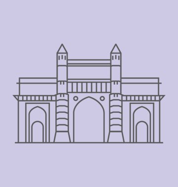 Gateway Of India vektör çizim renkli