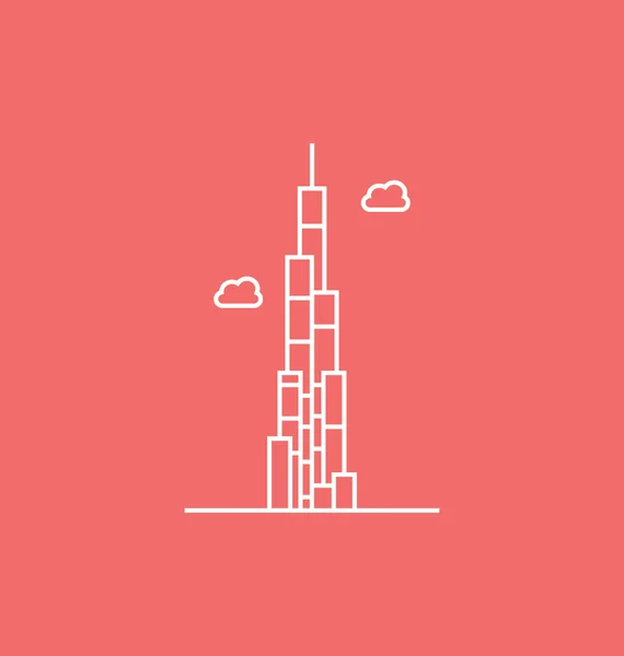 El Burj Khalifa color Vector Ilustración — Vector de stock