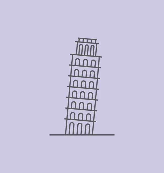 Pisa torony színes illusztráció vektor — Stock Vector