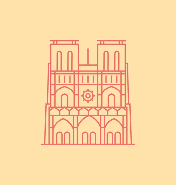 Notre Dame colored Vector Illustration — Stock Vector