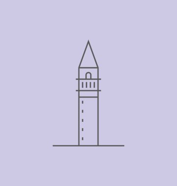 San Marco Bazilikası'nın ve vektör çizim renkli Campanile