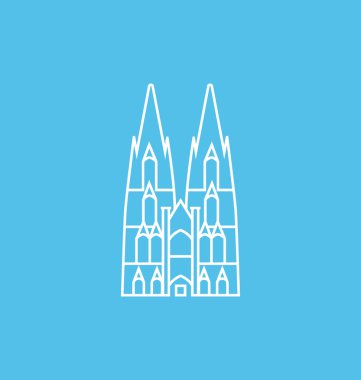 Köln Katedrali vektör çizim renkli