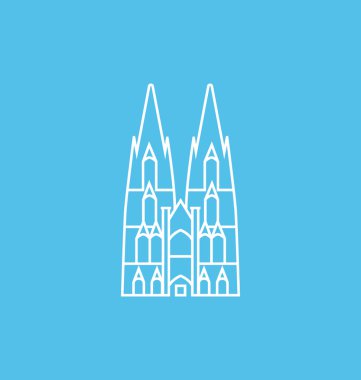 Köln Katedrali vektör çizim renkli