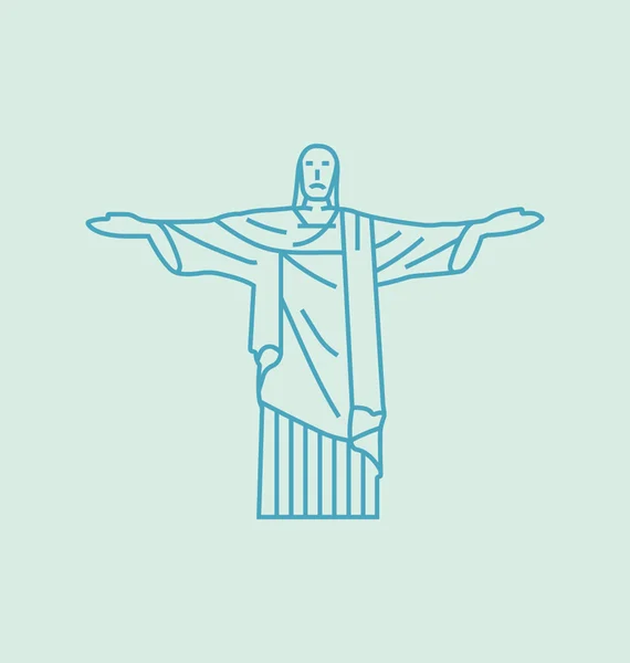 Cristo Redentor colorido Vetor Ilustração — Vetor de Stock