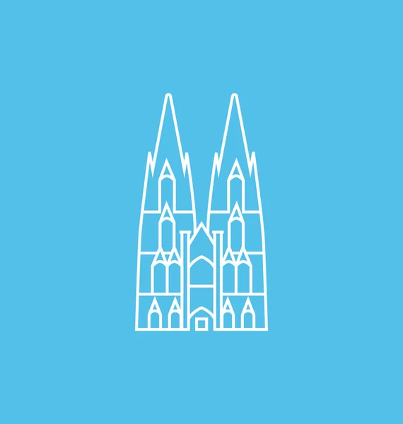 科隆大教堂彩色矢量图 — 图库矢量图片