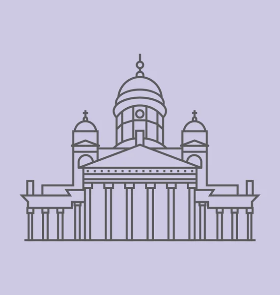 Helsinki Catedral de color Vector Ilustración — Vector de stock