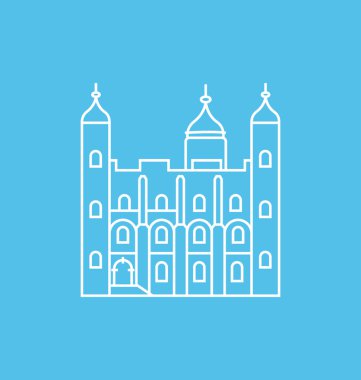 Vektör çizim renkli Londra Kulesi