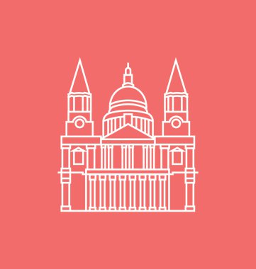 Cathedral St Paul'ın vektör çizim renkli