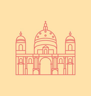 Berlin Cathedral vektör çizim renkli