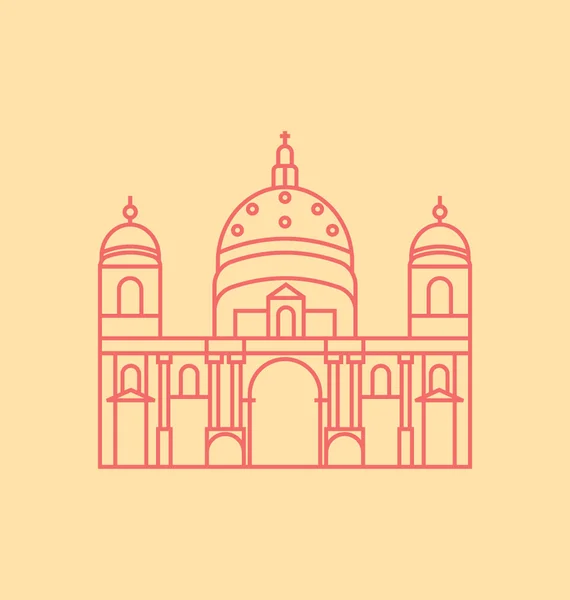 柏林大教堂彩色矢量图 — 图库矢量图片