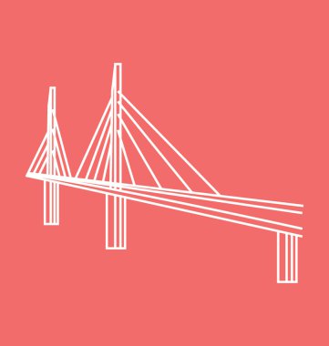 Millau Köprüsü, Fransa renkli vektör çizim