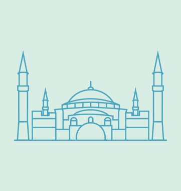 Ayasofya'nın vektör çizim renkli