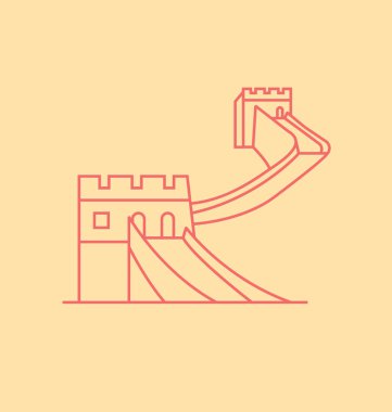 Çin vektör çizim renkli duvar