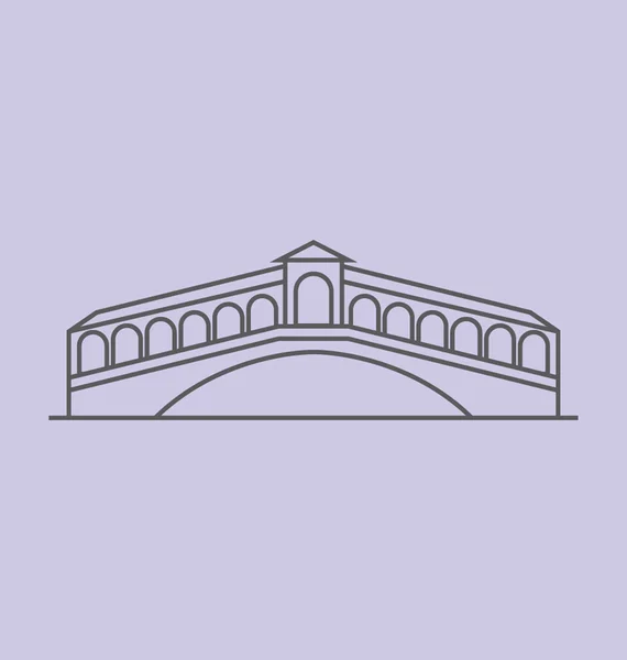 Rialto Bridge färgad vektor Illustration — Stock vektor