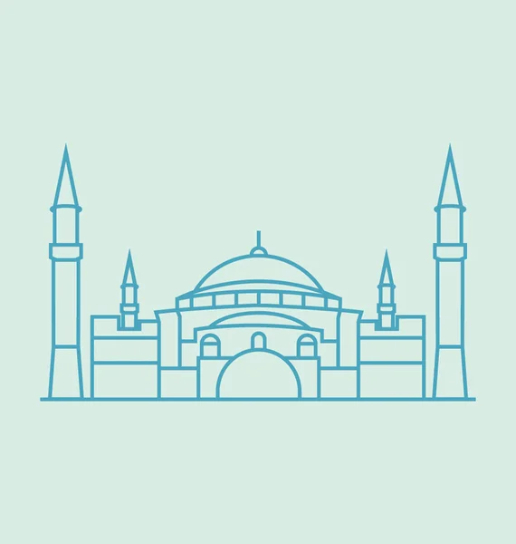 Hagia Sophia colored Vector Illustration — Stock Vector