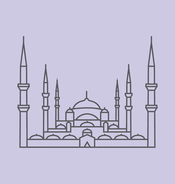 Blue Mosque, Istanbul colored Vector Illustration — Stock Vector