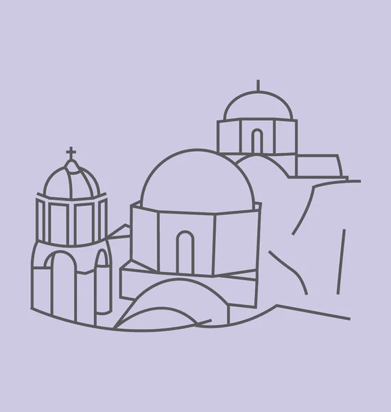 Santorini färgad vektor Illustration — Stock vektor