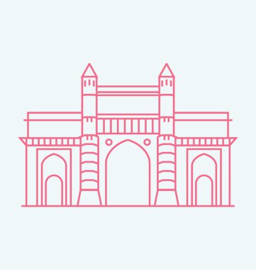 Gateway Of India vektör çizim renkli