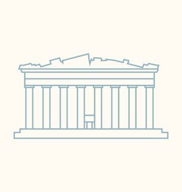 Vektör çizim renkli Akropolis