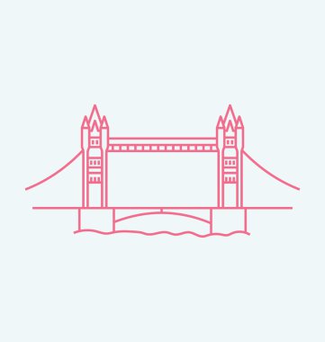 Tower Bridge vektör çizim renkli