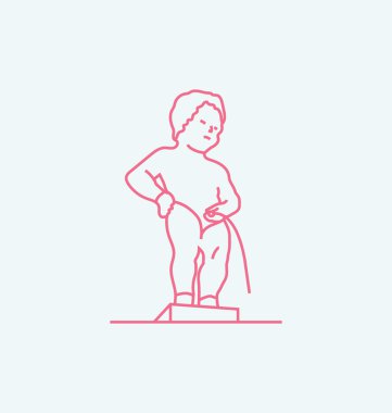 Manneken Pis, Brüksel vektör çizim renkli