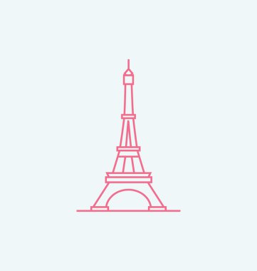 Eyfel Kulesi vektör çizim renkli