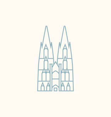 Köln Katedrali vektör çizim renkli