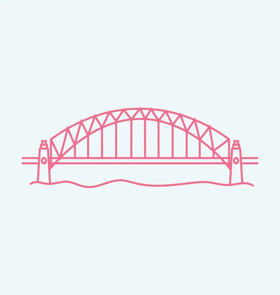 シドニー ハーバー ブリッジの色ベクトル図 — ストックベクタ