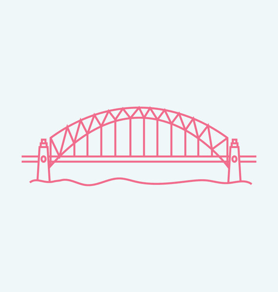 Sydney Harbour Bridge colored vector Illustration