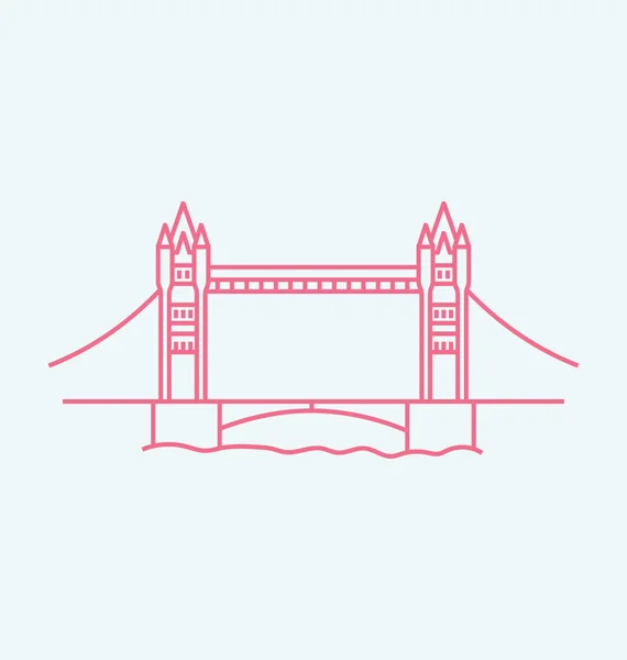 Tower Bridge farbige Vektor-Illustration — Stockvektor