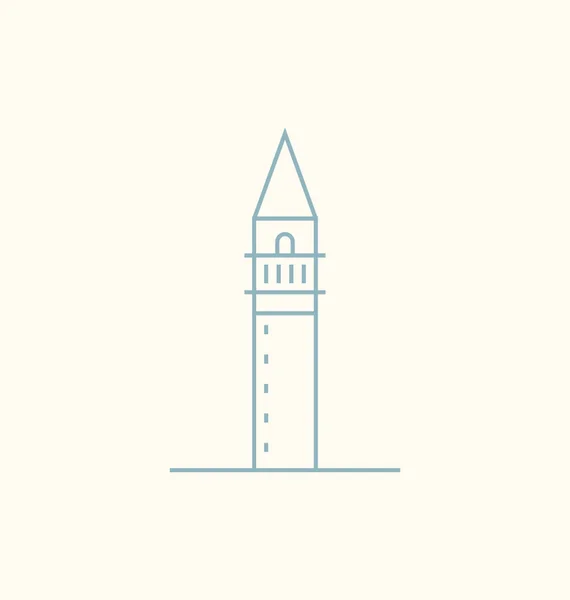 Basilica di San Marco & Campanile colorato vettoriale Illustrazione — Vettoriale Stock