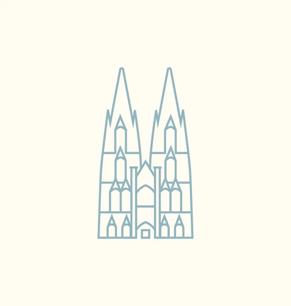 Cologne Cathedral colored Vector Illustration — Stock Vector