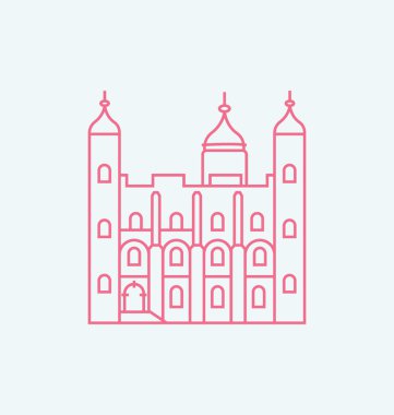 Vektör çizim renkli Londra Kulesi