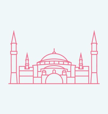Ayasofya'nın vektör çizim renkli