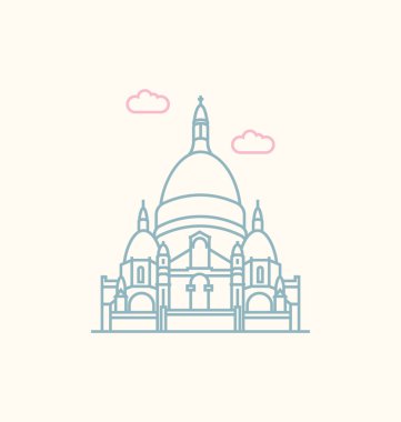 Sacre Coeur renkli vektör çizim