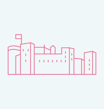 Festung Hohensalzburg vektör çizim renkli