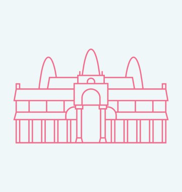 Angkor Wat, Kamboçya vektör çizim renkli