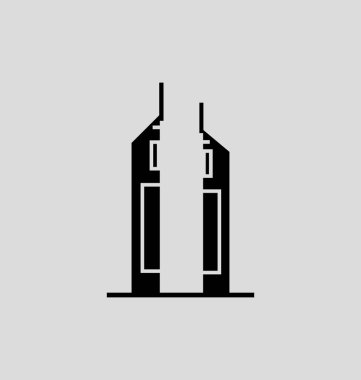 Emirates Towers Solid Vector Illustration clipart