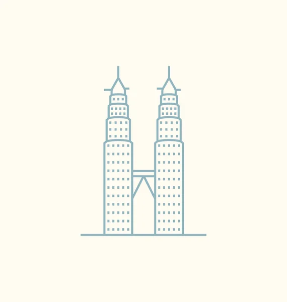 Petronas Twin Towers Illustration vectorielle colorée — Image vectorielle