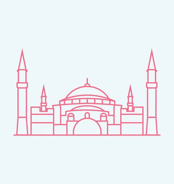Illustrazione vettoriale colorata di Hagia Sophia — Vettoriale Stock