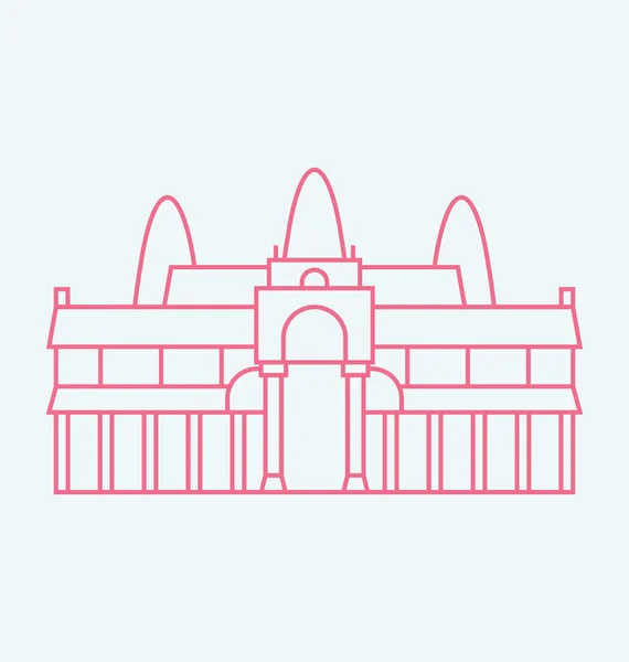 Angkor Wat, Illustration vectorielle couleur Cambodge — Image vectorielle