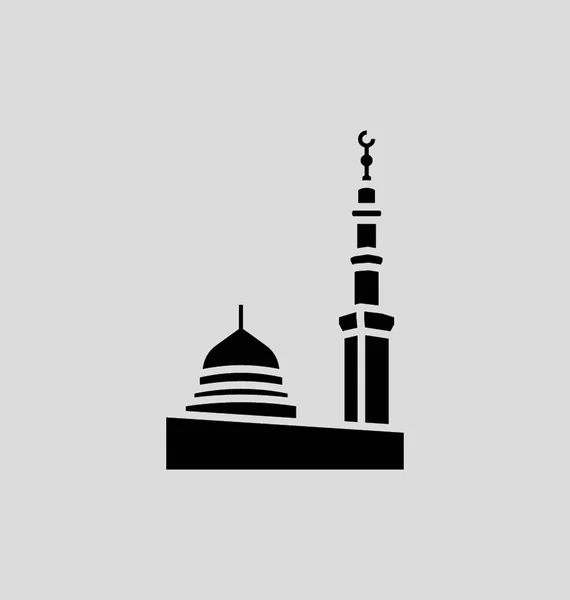 The Prophet's Mosque In Madina Solid Vector Illustration — Stock Vector