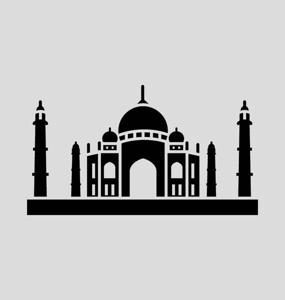 Taj Mahal Sólido Vector Ilustración — Archivo Imágenes Vectoriales