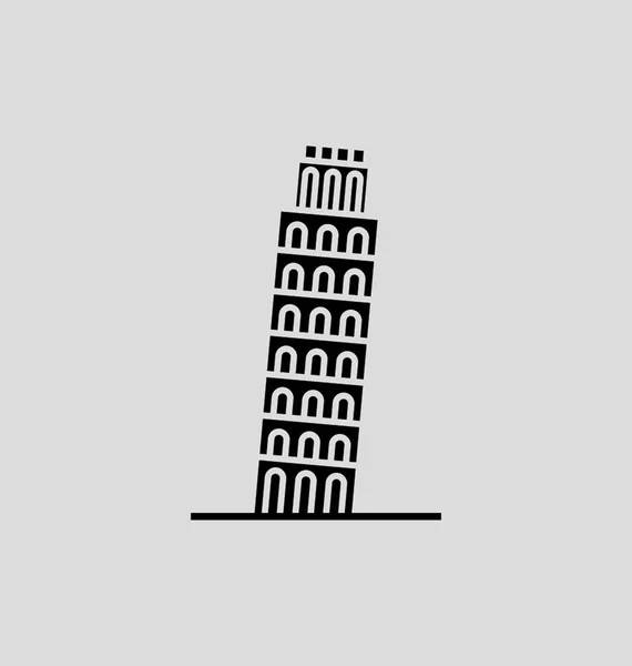 Pisa Tower Solid Vektor Illustration — Stockvektor