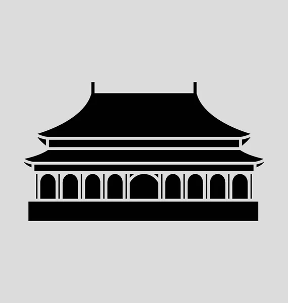 Forbidden City Solid Vector Illustration — Stock Vector