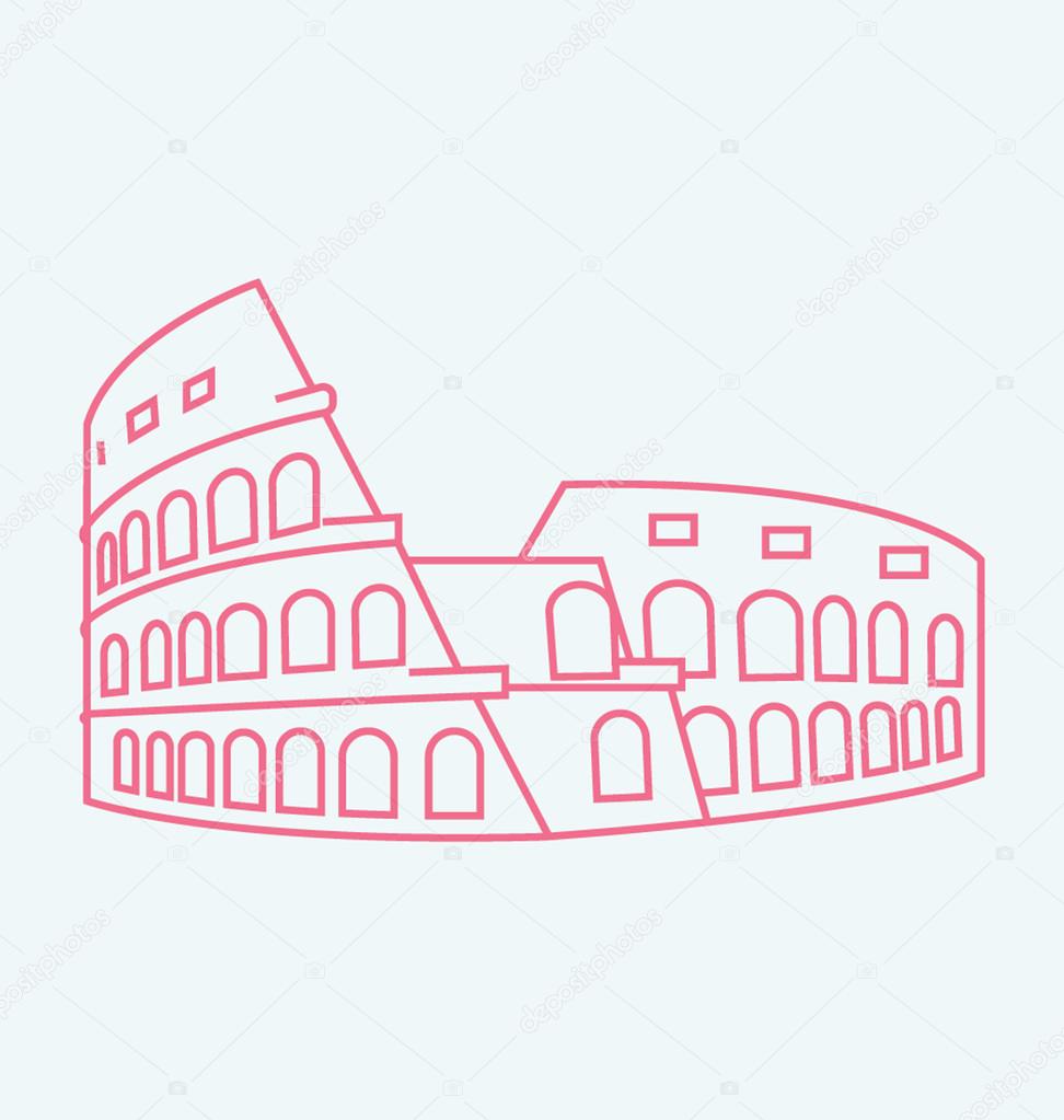 Colosseum colored Vector Illustration
