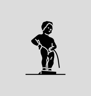 Manneken Pis, Brüksel katı vektör çizim