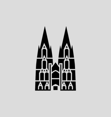 Köln Katedrali katı vektör çizim